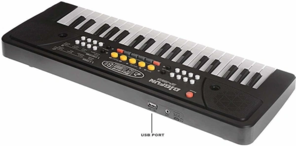 Kids Electronic Musical Keyboard Piano with Mic - Black